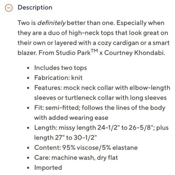 Studio Park x Courtney Khondabi Set Of 2 Knit Tops Size M Black Ivory A608646 - Picture 3 of 4